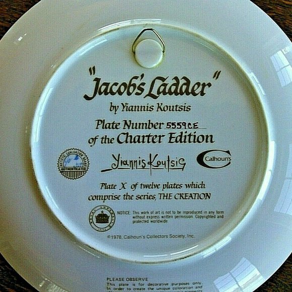 Display Plate The Creation Jacob's Ladder Yiannis Koutsis Bible Royal Cornwall - Picture 7 of 16